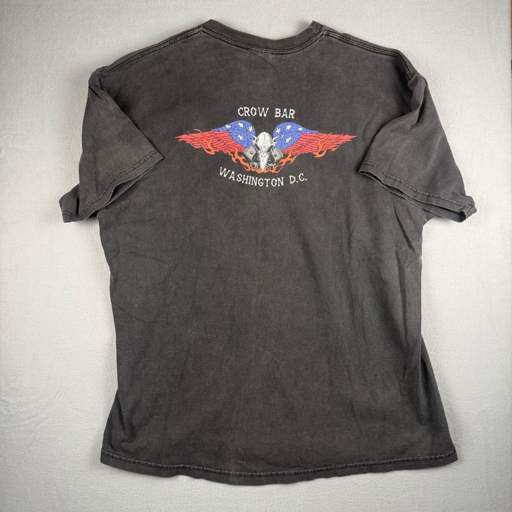 Vintage Hanes Beefy-T Crow Bar Washington DC Graphic Shirt Black Mens XL